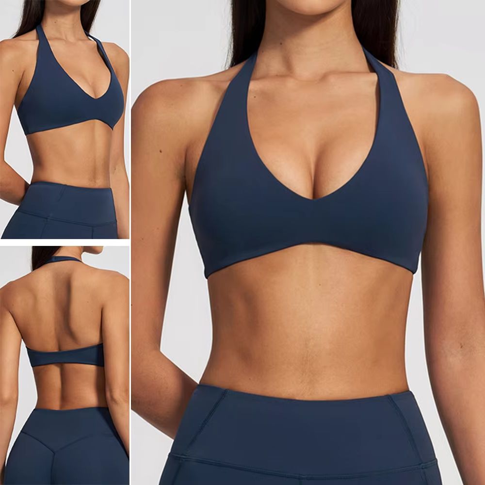 Yoga Fitness Logo Design - Kadın Spor İç Giyim Dolgulu Halter
